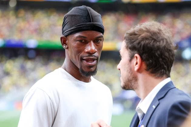 RECORD DATE NOT STATED FIFA World Cup, WM, Weltmeisterschaft, Fussball 2026 - Round of 32 - Brazil v Japan NBA, Basketball Herren, USA star Jimmy Butler before the FIFA World Cup 2026 Round of 32 match between Brazil and Japan at Houston Stadium, in Texas, United States, on Monday, June 29, 2026.(Foto: Vanessa Carvalho Brazil Photo Press IMAGO) Sports Copyright: xVanessaxCarvalhox