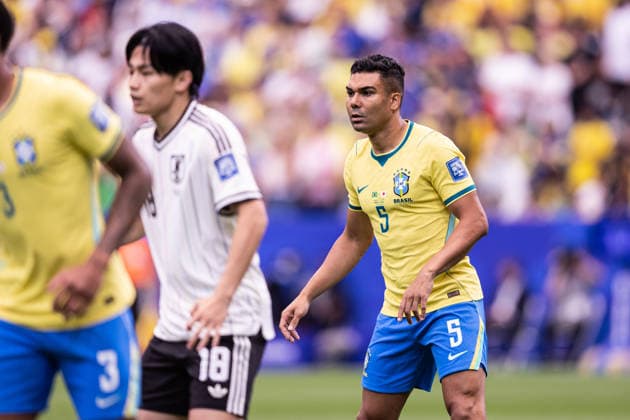 Brazil v Japan: round of 32 - FIFA World Cup, WM, Weltmeisterschaft, Fussball 2026 HOUSTON, TEXAS - JUNE 29: Casemiro 5 of Brazil in action during the FIFA World Cup 2026 round of 32 match between Brazil and Japan at Houston Stadium on June 29, 2026 in Houston, USA. (Photo by Victor Monteiro PxImages) Houston Houston Stadium Texas USA Copyright: xVictorxMonteirox