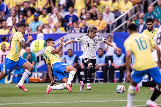 Brazil v Japan: round of 32 - FIFA World Cup, WM, Weltmeisterschaft, Fussball 2026 HOUSTON, TEXAS - JUNE 29: Junya Ito 14 of Japan runs downfield during the FIFA World Cup 2026 round of 32 match between Brazil and Japan at Houston Stadium on June 29, 2026 in Houston, USA. (Photo by Victor Monteiro PxImages) Houston Houston Stadium Texas USA Copyright: xVictorxMonteirox