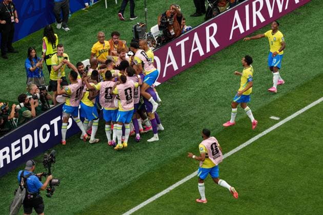 Gabriel Martinelli of Brazil celebrates his goal with his teammates Brazil v Japan, 2026 FIFA World Cup, WM, Weltmeisterschaft, Fussball Round of 32, Football, Houston Stadium, Houston, Texas, USA - 29 Jun 2026Houston Houston Stadium Texas (TX) United States of America  Copyright: xIsmaelxAdnan Shutterstockx 16968921dd