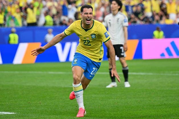 FIFA World Cup, WM, Weltmeisterschaft, Fussball 2026 - Round of 32 - Brazil vs Japan Gabriel Martinelli of Brazil celebrates after scoring the 2-1 goal during the FIFA World Cup 2026 Round of 32 match Brazil against Japan, in Houston, USA, 29 June 2026. HOUSTON United States  Copyright: xSAMxWASSONx