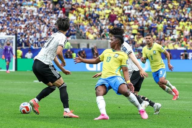 RECORD DATE NOT STATED FIFA World Cup, WM, Weltmeisterschaft, Fussball 2026 - Round of 32 - Brazil v Japan Endrick player of Brazil during the FIFA World Cup 2026 Round of 32 match between Brazil and Japan at Houston Stadium, in Texas, United States, on Monday, June 29, 2026.(Foto: Vanessa Carvalho Brazil Photo Press IMAGO) Sports Copyright: xVanessaxCarvalhox
