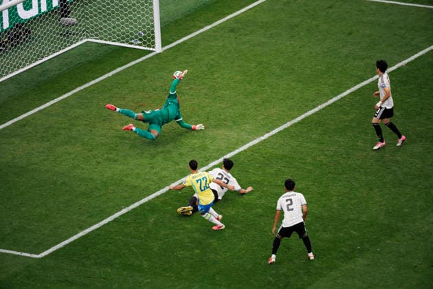 Gabriel Martinelli seen scoring goal during FIFA World Cup, WM, Weltmeisterschaft, Fussball 2026 Round of 32 game between national teams of Brazil and Japan (Grzegorz Wajda Ball Raw Images) Houston Houston Stadium USA Copyright: xGrzegorzxWajdax grzegorzwajda_brazil_japan_2526_5-4