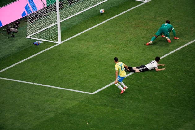 Gabriel Martinelli seen scoring goal during FIFA World Cup, WM, Weltmeisterschaft, Fussball 2026 Round of 32 game between national teams of Brazil and Japan (Grzegorz Wajda Ball Raw Images) Houston Houston Stadium USA Copyright: xGrzegorzxWajdax grzegorzwajda_brazil_japan_2526_5-6