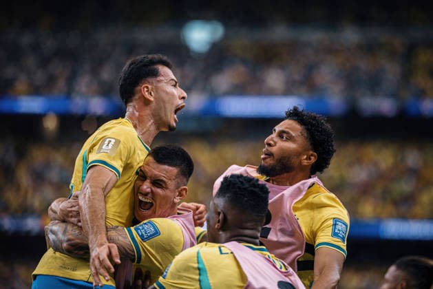 Brasil x Japão HOUSTON, TX - 29.06.2026: BRASIL X JAPaO - Gabriel Martinelli of Brazil celebrates after scoring the winning goal during the match between Brazil and Japan, valid for the Round of 32 of the 2026 World Cup, held at NRG Stadium in Houston, United States. (Photo: Marcelo Machado de Melo Fotoarena) x2974237x  MarceloxMachadoxdexMelo