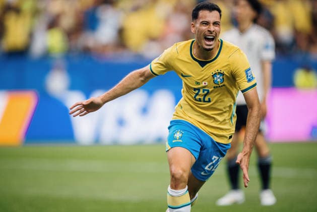 Brasil x Japão HOUSTON, TX - 29.06.2026: BRASIL X JAPaO - Gabriel Martinelli of Brazil celebrates after scoring the winning goal in the match between Brazil and Japan, valid for the Round of 32 of the 2026 World Cup, held at NRG Stadium in Houston, United States. (Photo: Marcelo Machado de Melo Fotoarena) x2974244x  MarceloxMachadoxdexMelo