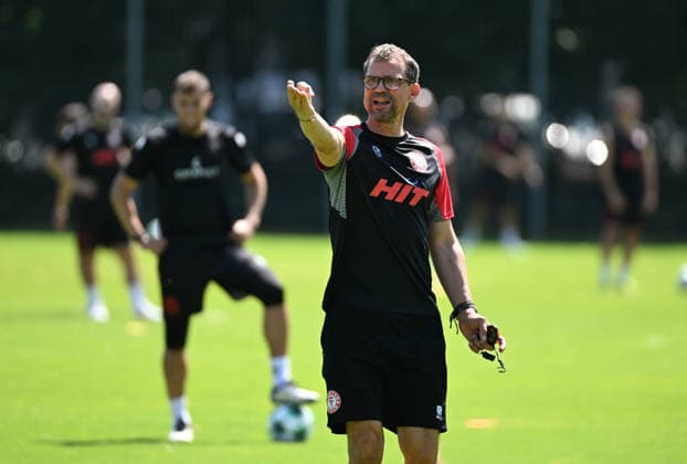 29.06.2026, xophax, Fussball , 3.Liga, Saison 2026 2027. Fortuna Köln , Trainingsauftakt für die neue Saison in der dritten Liga. Trainer Matthias Mink ( SC Fortuna Köln ) Koeln *** June 29, 2026, xophax, Soccer, 3rd Division, 2026–2027 Season, Fortuna Köln, Training kicks off for the new season in the 3rd Division; Coach Matthias Mink, SC Fortuna Köln, Cologne