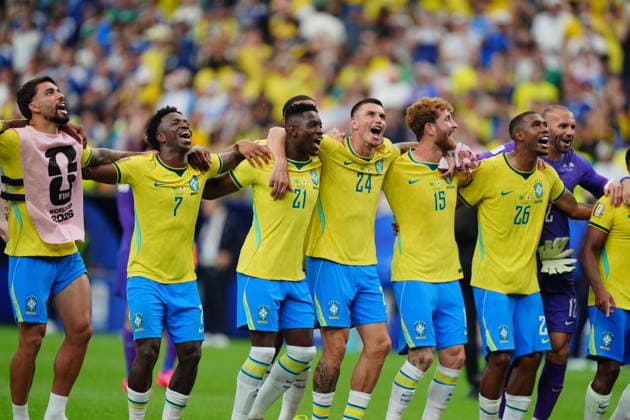 Brazil v Japan - FIFA World Cup, WM, Weltmeisterschaft, Fussball 2026 - Round of 32 HOUSTON, USA - JUNE 29: Players of Brazil celebrate after winning the FIFA World Cup 2026 Round of 32 match between Brazil and Japan at Houston Stadium (NRG Stadium) on June 29, 2026 in Houston, Texas. Hakan Akgun Anadolu Texas United States. Editorial use only. Please get in touch for any other usage.  Copyright: x2026xAnadoluxHakanxAkgunx