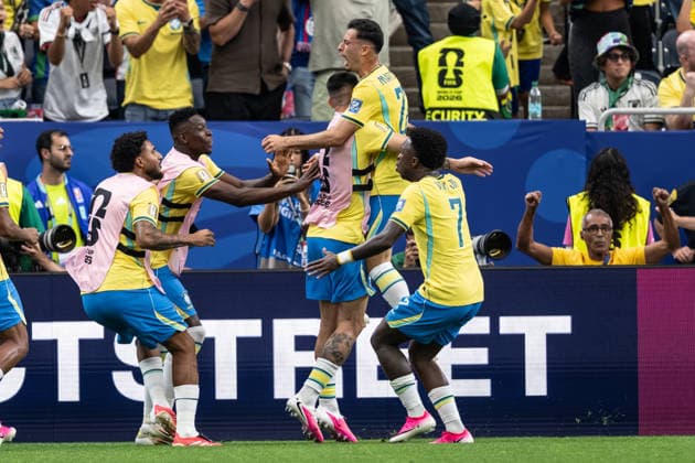Gabriel Martinelli of Brazil celebrates after scoring the team s second goal during the FIFA World Cup, WM, Weltmeisterschaft, Fussball 2026 Round of 32 match between Brazil and Japan at Houston Stadium in Houston, Texas, United States, on June 29th, 2026. (Photo by Riquelve Nata Sports Press Photo)  Copyright: xRiquelvexNata SportsxPressxPhotox Sportspressphoto_SPR180197