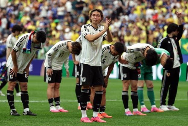 FIFA World Cup, WM, Weltmeisterschaft, Fussball 2026 - Round of 32 - Brazil vs Japan Players of Japan react after the FIFA World Cup 2026 Round of 32 match Brazil against Japan, in Houston, USA, 29 June 2026. HOUSTON United States  Copyright: xCHRISTOPHERxNEUNDORFx