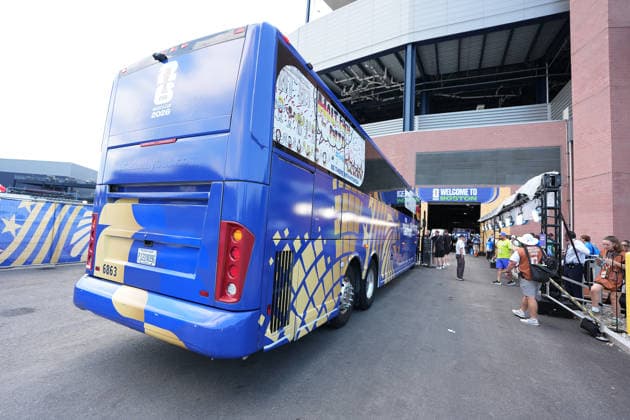 Deutscher Teambus steht bereit - Boston 29.06.2026: Deutschland vs. Paraguay, Gilette Stadium, World Cup 26 Sechzehntel-Finale *** German team bus is ready. Boston, June 29, 2026. Germany vs. Paraguay, Gilette Stadium, World Cup 26, Round of 32