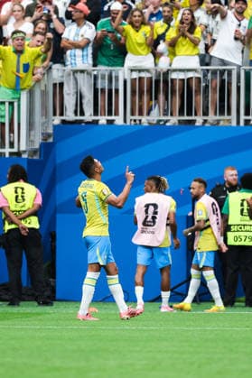 Casemiro of Brazil celebrates after scoring the team s first goal during a FIFA Men’s World Cup 2026 round of 32 football match between Brazil and Japan at Houston Stadium, in Houston on June 29th 2026 (Photo by Leo Barrilari SPP)  Copyright: xLeoxBarrilari SPPx Sportspressphoto_SPR180245