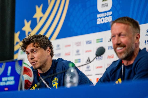 260629 Victor Nilsson Lindelöf of the Swedish national football team at a press conference, PK, Pressekonferenz during day 19 of the FIFA World Cup, WM, Weltmeisterschaft, Fussball 2026 on June 29, 2026 in New Jersey. Photo: Petter Arvidson BILDBYRAN kod PA PA1267 fotboll football soccer fotball vm fotbolls-vm fotball-vm fotbolls-vm 2026 fifa world cup 2026 presskonferens press conference sverige sweden sverige a day 19 bbeng *** 260629 Victor Nilsson Lindelöf of the Swedish national soccer team at a press conference on Day 19 of the 2026 FIFA World Cup on June 29, 2026 in New Jersey. Photo by Petter Arvidson, BILDBYRAN, code PA PA1267. soccer, football, fotball, World Cup, FIFA World Cup 2026, press conference, Sweden, sverige, sverige on day 19 bbeng  Copyright: PETTERxARVIDSON BB260629PA105