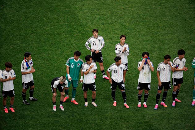 Players of Japan seen during FIFA World Cup, WM, Weltmeisterschaft, Fussball 2026 Round of 32 game between national teams of Brazil and Japan (Grzegorz Wajda Ball Raw Images) Houston Houston Stadium USA Copyright: xGrzegorzxWajdax grzegorzwajda_brazil_japan_2526_6-22