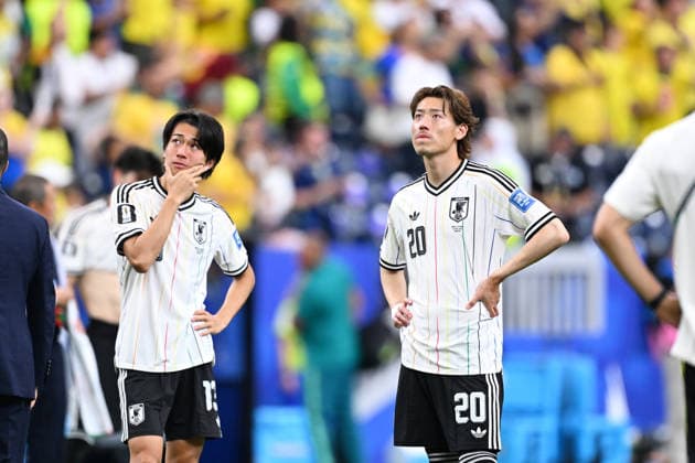 (L-R) Keito Nakamura (JPN), Ayumu Seko (JPN), JUNE 29, 2026 - Football Soccer : FIFA World Cup, WM, Weltmeisterschaft, Fussball 2026 Round of 32 match between Brazil 2-1 Japan at Houston Stadium in Houston, Texas, USA.  aflo_336300341 KenjiroxMatsuox