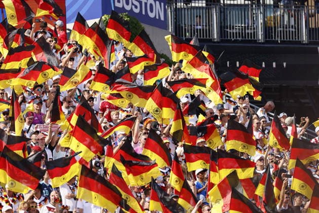 Germany v Paraguay: Round Of 32 - FIFA World Cup, WM, Weltmeisterschaft, Fussball 2026 German fans wave flags before the FIFA World Cup 2026 Round Of 32 match between Germany and Paraguay at Boston Stadium on June 29, 2026 in Foxborough, Massachusetts. Foxborough Boston Stadium MA United States Copyright: xAllstarxPicturexLibraryxLtdx