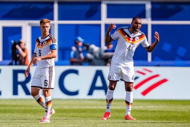 FIFA Fussball Weltmeisterschaft 2026, Sechszehntelfinale, Deutschland vs. Paraguay, 29.06.2026, Boston Stadium Tor zum 0:1 durch Julio Enciso Jonathan Tah (Deutschland) Joshua Kimmich (Deutschland) *** 2026 FIFA World Cup, Round of 32, Germany vs. Paraguay, June 29, 2026, Boston Stadium Goal: 0–1 by Julio Enciso; Jonathan Tah (Germany); Joshua Kimmich (Germany) Copyright: xBahhoxKarax