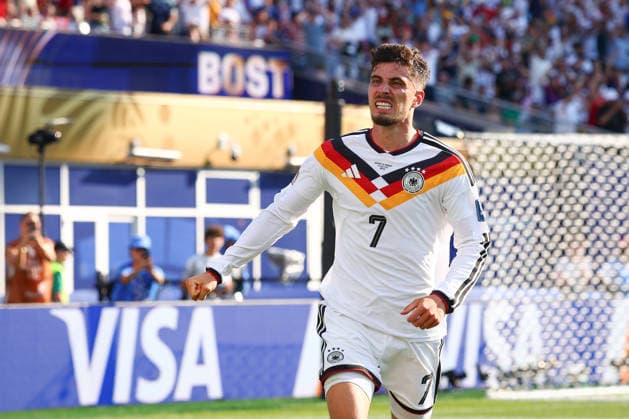 FIFA World Cup, WM, Weltmeisterschaft, Fussball 2026: Germany v Paraguay BOSTON, USA - 29th June 2026: Kai Havertz of Germany celebrates scoring his side s first goal during the FIFA World Cup 2026 Round of 32 match between Germany and Paraguay at Boston Stadium Boston Boston Stadium United States of America Copyright: xCraigxMercerx xPeakxActionxPhotosx
