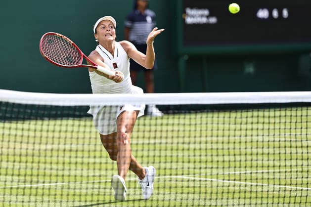 Tatjana Maria, GER, during first round of 2026 All England Lawn Tennis Championships at Wimbledon, womens singles, London, 29 06 2026; - *** Tatjana Maria, GER, during the first round of the 2026 All England Lawn Tennis Championships at Wimbledon, women s singles, London, June 29, 2026 