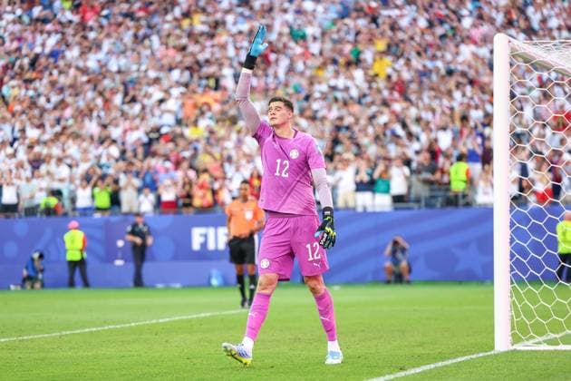 RECORD DATE NOT STATED FIFA World Cup, WM, Weltmeisterschaft, Fussball 2026 - Round of 32 - Germany v Paraguay Orlando Gill Goalkeeper of Paraguay saves Kai Havertz s player of Germany penalty during the penalty shootout the FIFA World Cup 2026 Round of 32 match between Germany and Paraguay at Boston Stadium, in Foxborough, United States, on Monday, June 29, 2026.(Foto: William Volcov Brazil Photo Press IMAGO) Sports Foxborough MA United States of America Copyright: xWILLIAMxVOLCOVx