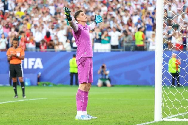 RECORD DATE NOT STATED FIFA World Cup, WM, Weltmeisterschaft, Fussball 2026 - Round of 32 - Germany v Paraguay Orlando Gill Goalkeeper of Paraguay saves Nick Woltemade s player of Germany penalty during the penalty shootout the FIFA World Cup 2026 Round of 32 match between Germany and Paraguay at Boston Stadium, in Foxborough, United States, on Monday, June 29, 2026.(Foto: William Volcov Brazil Photo Press IMAGO) Sports Foxborough MA United States of America Copyright: xWILLIAMxVOLCOVx