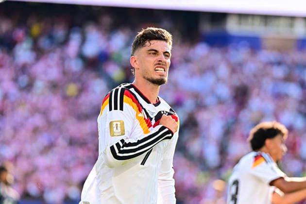 Germany v Paraguay: Round Of 32 - FIFA World Cup, WM, Weltmeisterschaft, Fussball 2026 Massachusetts, United States - 29 June: Kai Havertz of Germany celebrates his goal during the FIFA World Cup 2026 Round Of 32 match between Germany and Paraguay at Boston Stadium on June 29, 2026 in Foxborough, United States. Foxborough Boston Stadium Massachusetts United States Copyright: xLatinxSportxImagesx