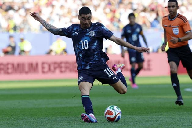 FIFA World Cup, WM, Weltmeisterschaft, Fussball 2026 - Round of 32 - Germany vs Paraguay Miguel Almiron of Paraguay in cation during the FIFA World Cup 2026 Round of 32 match Germany against Paraguay, in Boston, Massachusetts, USA, 29 June 2026. FOXBOROUGH United States  Copyright: xGREGxM.xCOOPERx