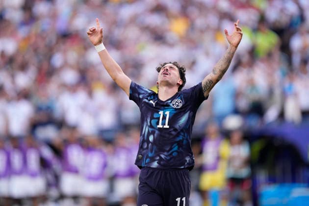 Germany v Paraguay: Round Of 32 - FIFA World Cup, WM, Weltmeisterschaft, Fussball 2026 Mauricio of Paraguay celebrates his goal in the penalty shoot-out during the FIFA World Cup 2026 Round Of 32 match between Germany and Paraguay at Boston Stadium on June 29, 2026 in Foxborough, Massachusetts. Foxborough MA United States  Copyright: xJosexBretonx originalFilename:bretonhernandez-germanyv260629_nprwJ.jpg