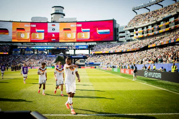 Boston, USA 29th Jun 2026. Jonathan Tah (GER) Florian Wirtz (GER) Nathaniel Brown (GER) Germany - Paraguay World Cup Deutschland - Paraguay 29.06.2026 *** Boston, USA, June 29, 2026 Jonathan Tah (GER) Florian Wirtz (GER) Nathaniel Brown (GER) Germany Paraguay World Cup Germany Paraguay June 29, 2026