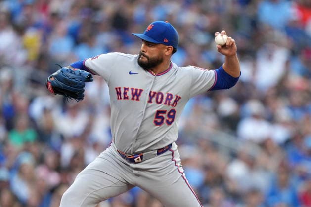June 29, 2026, Toronto, On, CANADA: New York Mets pitcher Sean Manaea (59) works against the Toronto Blue Jays during first inning American League MLB, Baseball Herren, USA baseball action in Toronto, Monday, June 29, 2026. Canada News - June 29, 2026  - ZUMAc35_ 20260629_zaf_c35_087 Copyright: xNathanxDenettex
