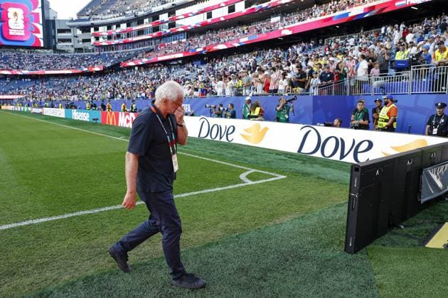 FOXBOROUGH - German national football team (DFB) technical director Rudi Völler leaves the field disappointed after the 2026 FIFA World Cup, WM, Weltmeisterschaft, Fussball Round of 32 match between Germany and Paraguay at Boston Stadium on June 29, 2026, in Foxborough, United States. MAURICE VAN STEEN ANP FIFA World Cup 2026 - round of 32 2026 xVIxANPxSportx xMauricexvanxSteenxIVx 562411070 originalFilename: 562411070.jpg