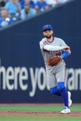 June 29, 2026, Toronto, On, CANADA: New York Mets third baseman Bo Bichette (19) throws out Toronto Blue Jays Nathan Lukes during third inning American League MLB, Baseball Herren, USA baseball action in Toronto, Monday, June 29, 2026. Canada News - June 29, 2026  - ZUMAc35_ 20260629_zaf_c35_098 Copyright: xNathanxDenettex