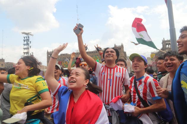 Paraguay v Germany: FIFA Fan Festival FIFA World Cup, WM, Weltmeisterschaft, Fussball 2026 Paraguayan football national team, Nationalteam fans watching the FIFA World Cup round of 32 match between Paraguay and Germany on the giant screen at the FIFA World Cup Fan Fest. on June 29, 2026, in Mexico City, Mexico. (Photo by Carlos Santiagon Eyepix Group) Copyright: xCarlosxSantiagon xEyepixxGroupx CS_29062026_189572