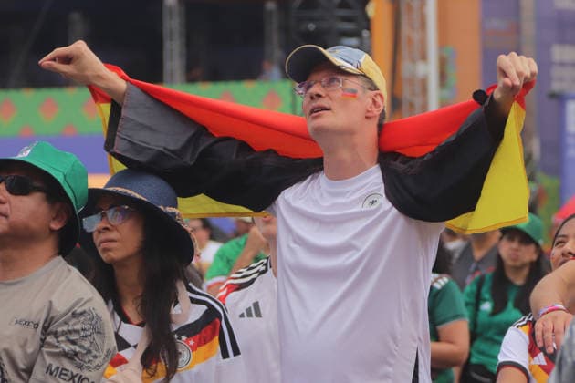 Paraguay v Germany: FIFA Fan Festival FIFA World Cup, WM, Weltmeisterschaft, Fussball 2026 A German football national team, Nationalteam fan watching the FIFA World Cup round of 32 match between Paraguay and Germany on the giant screen at the FIFA World Cup Fan Fest. on June 29, 2026, in Mexico City, Mexico. (Photo by Carlos Santiagon Eyepix Group) Copyright: xCarlosxSantiagon xEyepixxGroupx CS_29062026_189573