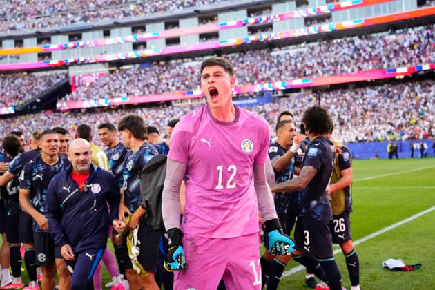 June 29, 2026, Foxborough, Massachusetts, United States: Orlando Gill of Paraguay celebrates the victory during the FIFA World Cup, WM, Weltmeisterschaft, Fussball 2026 Round Of 32 match between Germany and Paraguay at Boston Stadium on June 29, 2026 in Foxborough, Massachusetts. Germany V Paraguay: Round Of 32 - FIFA World Cup 2026  - ZUMAa181 20260629_zaa_a181_083 Copyright: xJosexBretonx