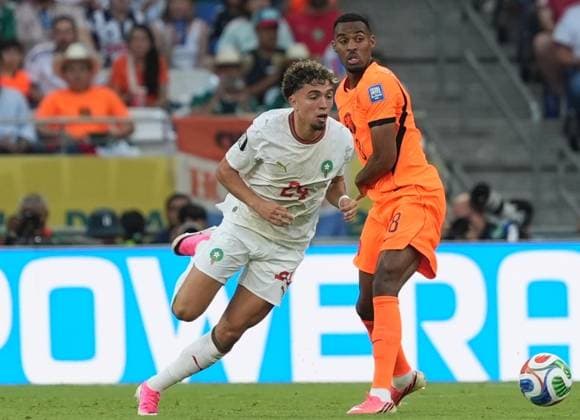 Netherlands v Morocco - FIFA World Cup, WM, Weltmeisterschaft, Fussball 2026 - Round of 32 MONTERREY, MEXICO - JUNE 29: Neil El Aynaoui (24) of Morocco in action during the 2026 FIFA World Cup Round of 32 match between Netherlands and Morocco at Estadio BBVA (Monterrey Stadium) in Monterrey, Mexico on June 29, 2026. Juancho Torres Anadolu Nuevo Leon Mexico. Editorial use only. Please get in touch for any other usage.  Copyright: x2026xAnadoluxJuanchoxTorresx