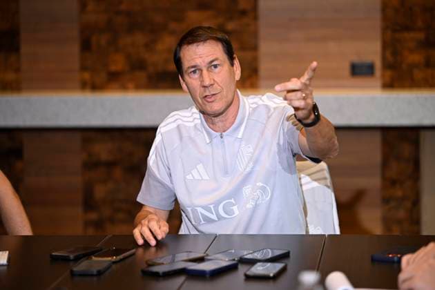 Belgian national football team - FIFA World Cup, WM, Weltmeisterschaft, Fussball 2026 - media activities 29 06 2026 RENTON, UNITED STATES OF AMERICA - JUNE 29 : Garcia Rudi head coach of Belgium talking to the press during a Belgian Press Only round table conversation after qualifying for the Round of 32 at the Hyatt Regency Lake Washington hotel during the 2026 FIFA World Cup on June 29, 2026 in Renton, United States of America, 29 06 2026 Renton United States of America  Copyright: xNicoxVereeckenx