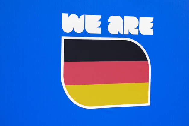 FOXBOROUGH, MA - JUNE 29: General view of the German flag during the FIFA World Cup, WM, Weltmeisterschaft, Fussball 2026 Round of 32 match between Germany and Paraguay on June 29, 2026, at Boston Stadium in Foxborough, MA. (Photo by M. Anthony Nesmith Icon Sportswire) SOCCER: JUN 29 FIFA World Cup 26 Round of 32 - Germany v Paraguay EDITORIAL USE ONLY Icon26062933