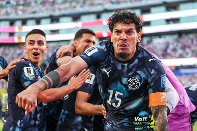 June 29, 2026, Foxborough, Ma, United States of America: Gustavo Gomez player of Paraguay celebrates Paraguay s 4Ã¢â‚¬3 penalty shootout victory over Germany, securing the team s place in the Round of 16 during the FIFA World Cup, WM, Weltmeisterschaft, Fussball 2026 Round of 32 match at Boston Stadium, in Foxborough, United States, on Monday, June 29, 2026.(Foto: Brazil Photo Press Brazil Photo Press) INTERNATIONAL Foxborough United States of America - ZUMAv122 0860360471st Copyright: xWilliamxVolcovx