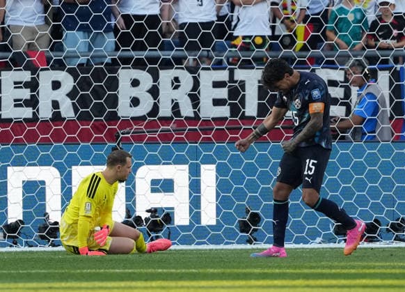 (260630) -- BOSTON, June 30, 2026 -- Gustavo Gomez of Paraguay takes a penalty in the shootout and scores during the round of 32 match between Germany and Paraguay at the 2026 FIFA World Cup, WM, Weltmeisterschaft, Fussball at Boston Stadium in Boston, the United States, June 29, 2026. ) (SP)U.S.-BOSTON-FOOTBALL-FIFA WORLD CUP-ROUND OF 32-GER VS PRY HuangxZongzhi 
