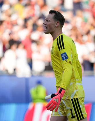 (260630) -- BOSTON, June 30, 2026 -- Germany s goalkeeper Manuel Neuer celebrates a goal scored by Jonathan Tah which is later disallowed during the round of 32 match between Germany and Paraguay at the 2026 FIFA World Cup, WM, Weltmeisterschaft, Fussball at Boston Stadium in Boston, the United States, June 29, 2026. ) (SP)U.S.-BOSTON-FOOTBALL-FIFA WORLD CUP-ROUND OF 32-GER VS PRY ChenxYichen 