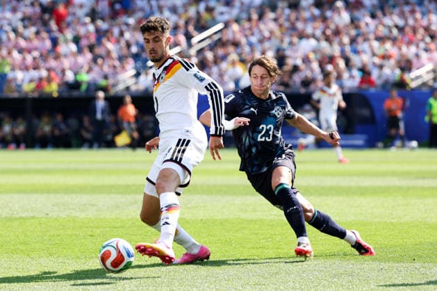 FOXBOROUGH, MASSACHUSETTS - JUNE 29: Kai Havertz of Germany and Matias Galarza of Paraguay compete for the ball during the FIFA World Cup, WM, Weltmeisterschaft, Fussball 2026 Round of 32 match between Germany and Paraguay at Boston Stadium on June 29, 2026 in Foxborough, Massachusetts.  Copyright: xWuxZhizhaox 111651327775