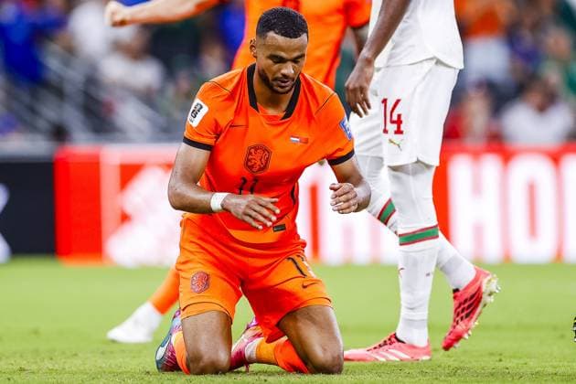 MONTERREY, 29-06-2026, Monterrey Stadium, Match between Morocco and The Netherlands during the World Cup 2026. Picture shows Netherlands player Cody Gakpo celebrating the goal. Morocco - The Netherlands (World Cup 2026)  x204748641x Copyright: