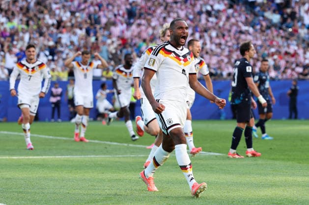 FOXBOROUGH, MASSACHUSETTS - JUNE 29: Jonathan Tah of Germany celebrates scoring a goal, which was later ruled out for a foul following a VAR review during the FIFA World Cup, WM, Weltmeisterschaft, Fussball 2026 Round of 32 match between Germany and Paraguay at Boston Stadium on June 29, 2026 in Foxborough, Massachusetts.  Copyright: xWuxZhizhaox 111651327748