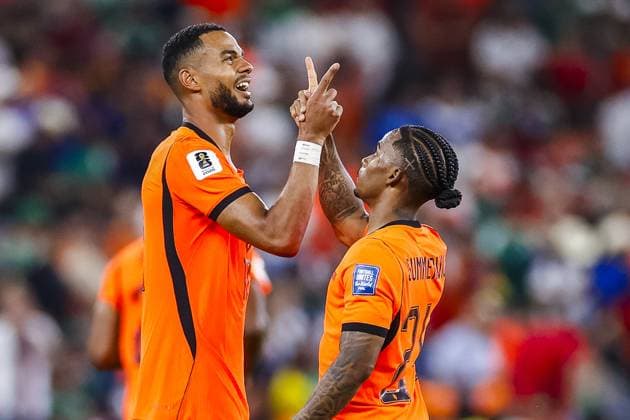 MONTERREY, 29-06-2026, Monterrey Stadium, Match between Morocco and The Netherlands during the World Cup 2026. Picture shows Netherlands player Cody Gakpo celebrating the goal. Netherlands player Crysencio Summerville Morocco - The Netherlands (World Cup 2026)  x204748652x Copyright: