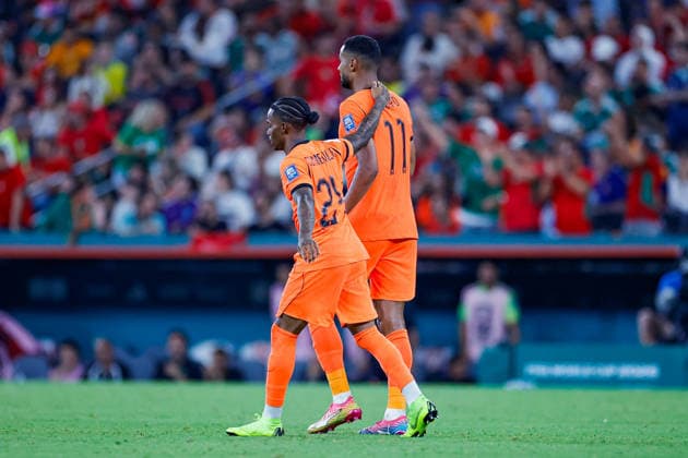 FIFA WORLD CUL 2026 NETHERLANDS VS MOROCCO FIFA World Cup, WM, Weltmeisterschaft, Fussball 2026 NETHERLANDS VS MOROCCO NETHERLANDS VS MOROCCO 29062026 MONTERREY, NUEVO LEON. Photo of Crysencio Summerville (24) and Cody Gakpo (11) of Netherlands, celebrating a goal, during game of the FIFA World Cup 2026, held at the Estadio Monterrey of Monterrey, Nuevo Leon. Foto de Crysencio Summerville (24) y Cody Gakpo (11) de Paises Bajos, celebrando un gol durante juego de la Copa del Mundo 2026 de la FIFA, celebrado en el Estadio Monterrey de Monterrey Nuevo Leon. PHOTO BY IMAGENSHOP AGENCIA FOTOGRAFICA MONTERREY NUEVO LEON MEXICO *** FIFA WORLD CUP 2026 NETHERLANDS VS. MOROCCO FIFA WORLD CUP 2026 NETHERLANDS VS. MOROCCO NETHERLANDS VS. MOROCCO 06 29 2026 MONTERREY, NUEVO LEON Photo of Crysencio Summerville (24) and Cody Gakpo (11) of the Netherlands celebrating a goal during a 2026 FIFA World Cup match, held at the Estadio Monterrey in Monterrey, Nuevo León. Photo of Crysencio Summerville (24) and Cody Gakpo (11) of the Netherlands, celebrating a goal during a match of the 2026 FIFA World Cup, held at the Estadio Monterrey in Monterrey, Nuevo León. PHOTO BY IMAGENSHOP PHOTOGRAPHY AGENCY, MONTERREY, NUEVO LEÓN, MEXICO Copyright: xYOALIxMARTINEZx