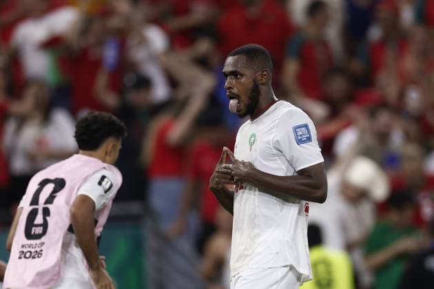 MONTERREY - Issa Diop of Morocco celebrates the 1-1 during the 2026 FIFA World Cup, WM, Weltmeisterschaft, Fussball knockout phase match between the Netherlands and Morocco at the Monterrey Stadium on June 29, 2026, in Monterrey, Mexico. ROBIN VAN LONKHUIJSEN ANP FIFA World Cup 2026 - round of 32 2026 xVIxANPxSportx xxANPxIVx 562420162 originalFilename: 562420162.jpg