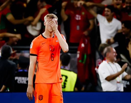 MONTERREY - Jan Paul van Hecke or the Netherlands is disappointed with the 1-1 draw during the 2026 FIFA World Cup, WM, Weltmeisterschaft, Fussball knockout phase match between the Netherlands and Morocco at the Monterrey Stadium on June 29, 2026, in Monterrey, Mexico. KOEN VAN WEEL ANP FIFA World Cup 2026 - round of 32 2026 xVIxANPxSportx xxANPxIVx 562420177 originalFilename: 562420177.jpg