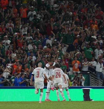 Netherlands v Morocco - FIFA World Cup, WM, Weltmeisterschaft, Fussball 2026 - Round of 32 MONTERREY, MEXICO - JUNE 29: Issa Diop (14) of Morocco celebrates with his teammates after scoring a goal during the 2026 FIFA World Cup Round of 32 match between Netherlands and Morocco at Estadio BBVA (Monterrey Stadium) in Monterrey, Mexico on June 29, 2026. Juancho Torres Anadolu Nuevo Leon Mexico. Editorial use only. Please get in touch for any other usage.  Copyright: x2026xAnadoluxJuanchoxTorresx
