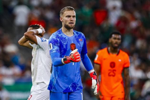 MONTERREY, 29-06-2026, Monterrey Stadium, Match between Morocco and The Netherlands during the World Cup 2026. Picture shows Netherlands keeper Bart Verbruggen after great save Morocco - The Netherlands (World Cup 2026)  x204748782x Copyright: